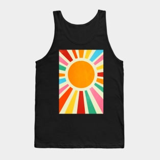 Retro Sun Art: Bauhaus Rainbow Edition Tank Top